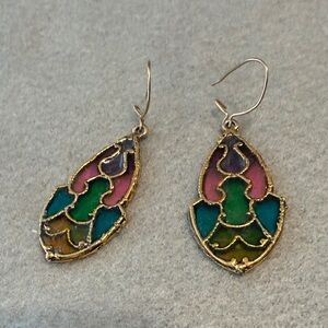 Colorful Stained Glass Earrings